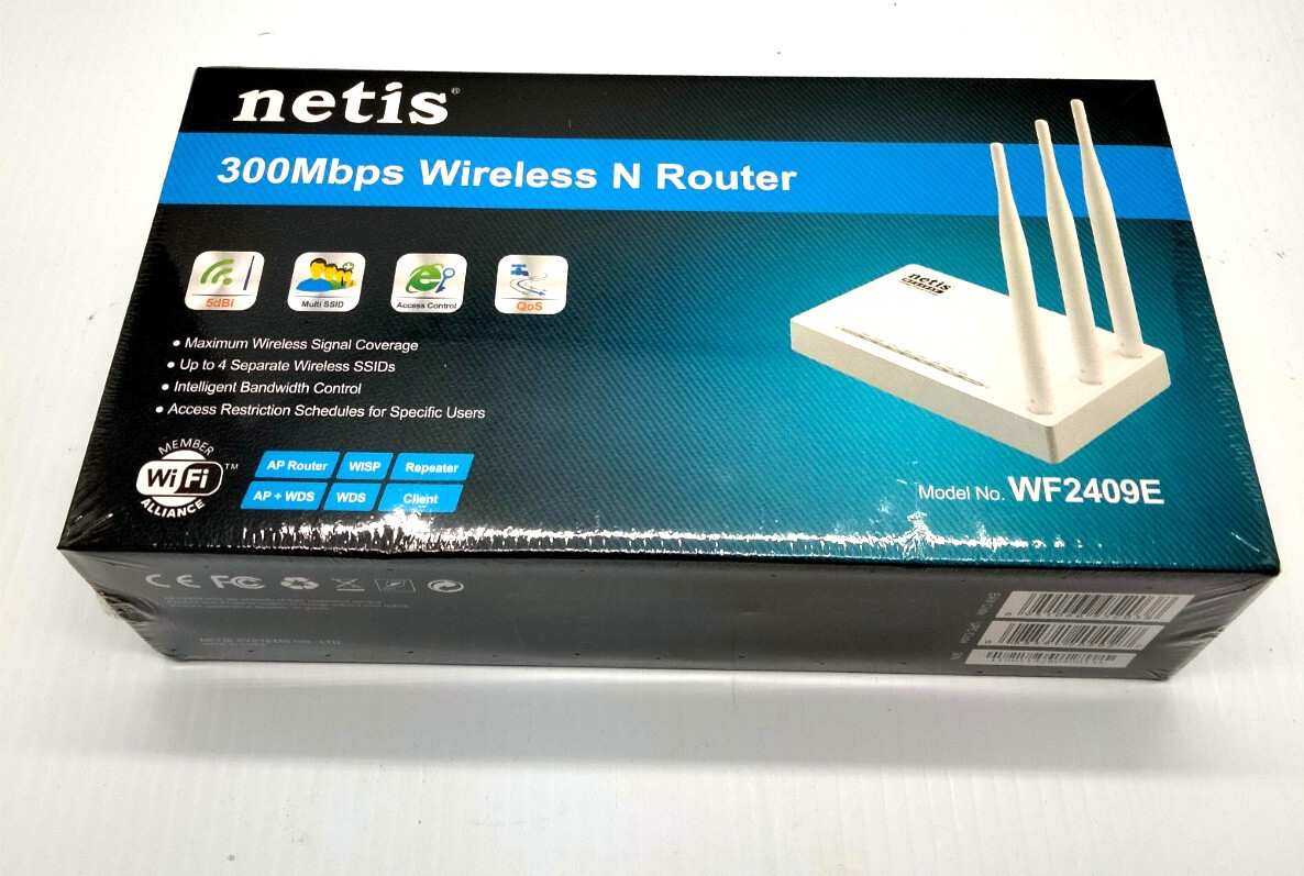 NETIS WF2409E Wireless Router 300Mbps Speed 3 Fixed Antenna Increase Range