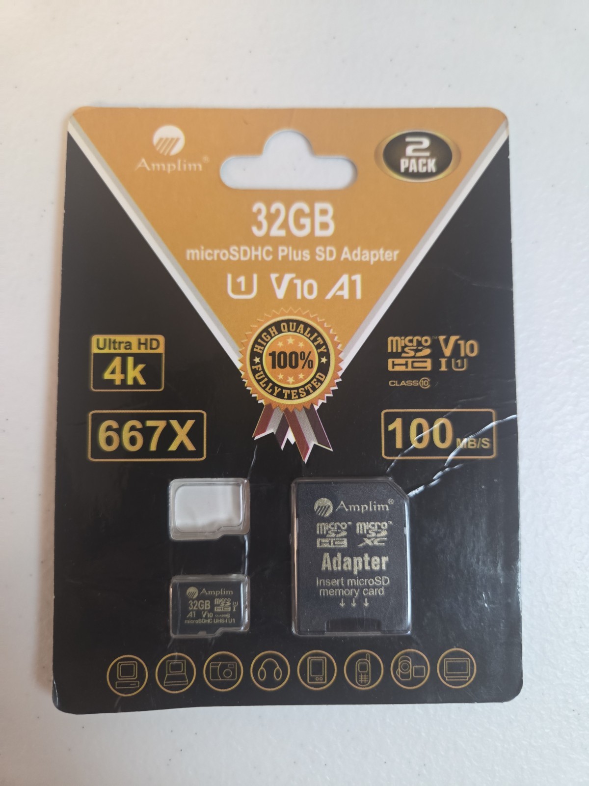 Amplim 32GB Micro SD Card, 1 Pack MicroSD Memory Plus Adapter, MicroSDHC Clas...