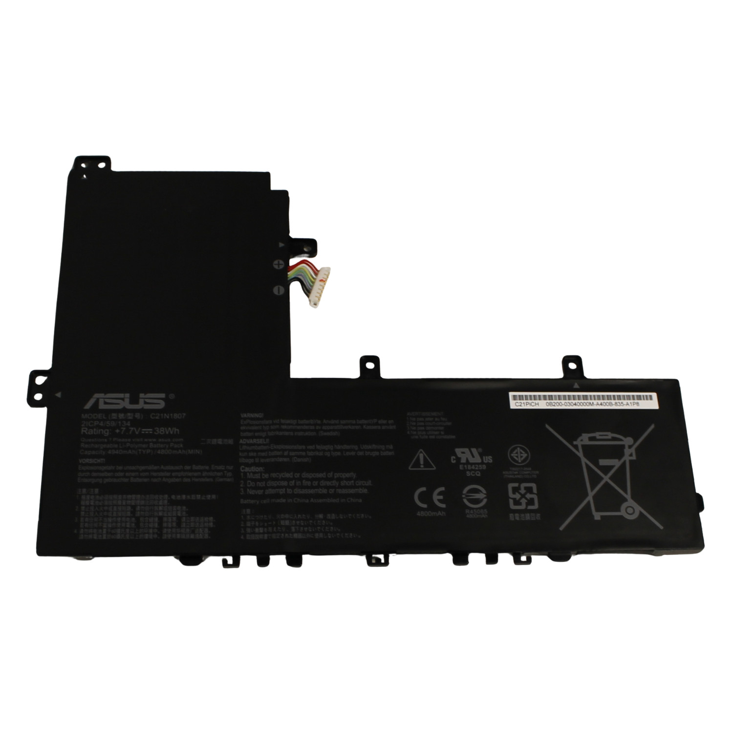 C21N1807 ASUS Chromebook C223NA Battery 7.7V 38Wh 4800mAh Grade A