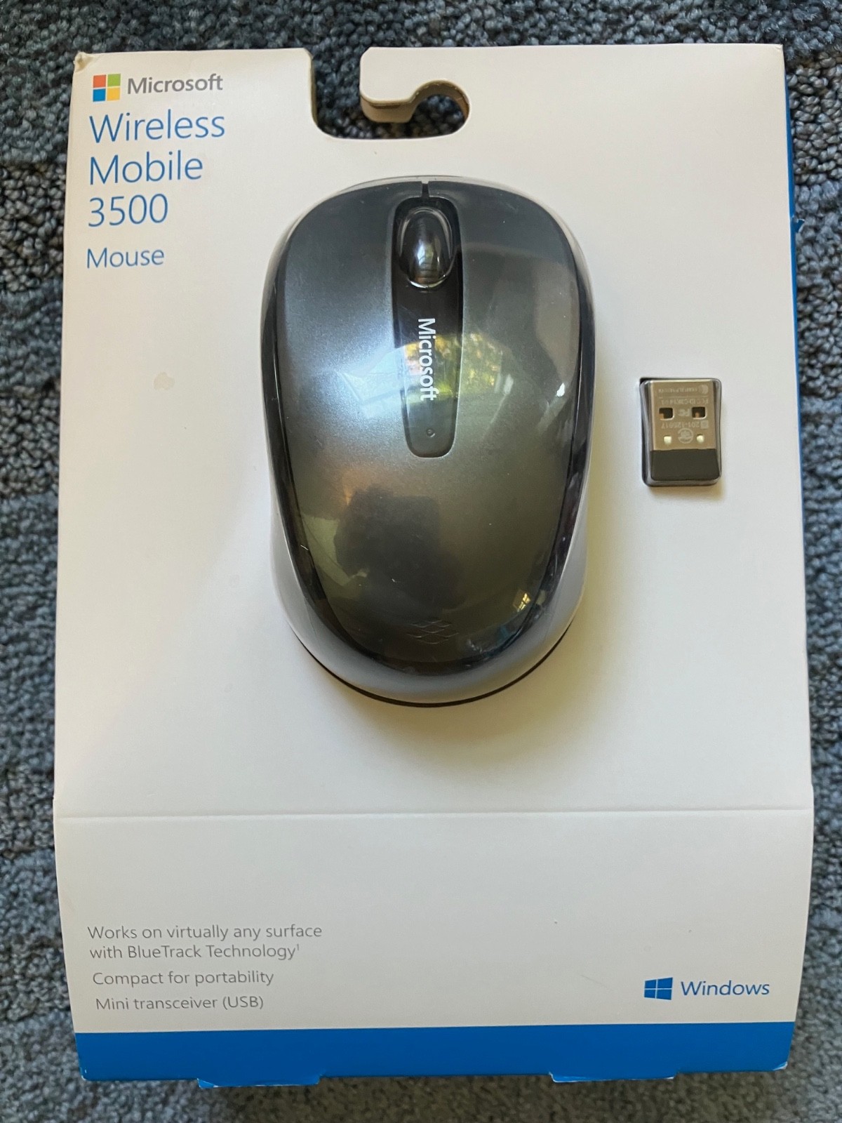 NEW Microsoft Wireless Mobile Mouse 3500 BlueTrack (LOCH NESS GRAY)