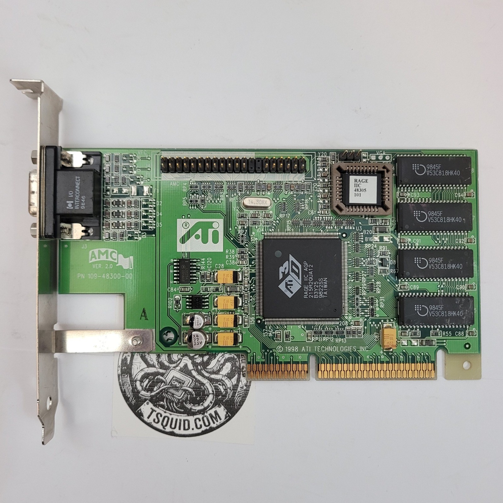ATI Rage IIC AGP Graphics Card 109-48300-00 Vintage Video Controller VGA 1998