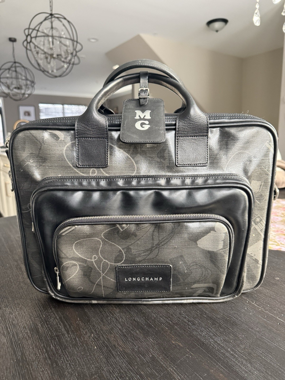 Longchamp by Michael Gaubert Computer Bag/Briefcase Black Leather