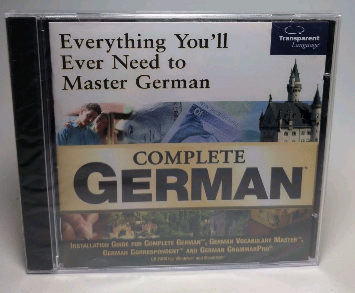 Complete German Learning CD Transparent  Langauages Windows/Mac BRAND NEW B705