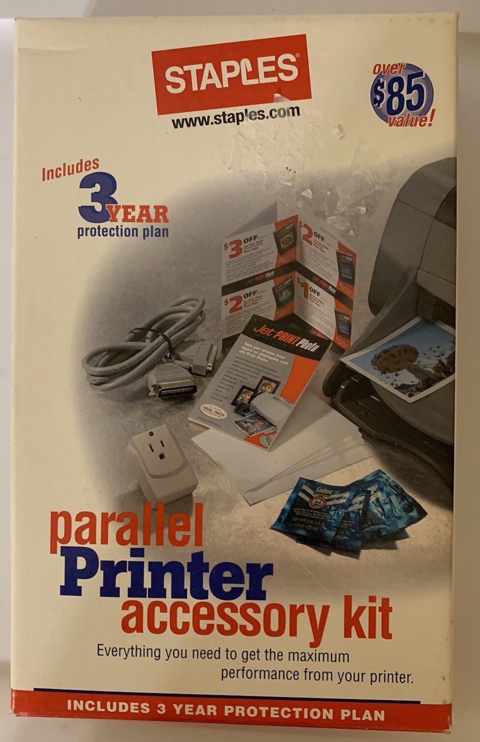 Staples Parallel Printer Accessory Kit 6 Foot Bi-Directional Printer Cable Paper