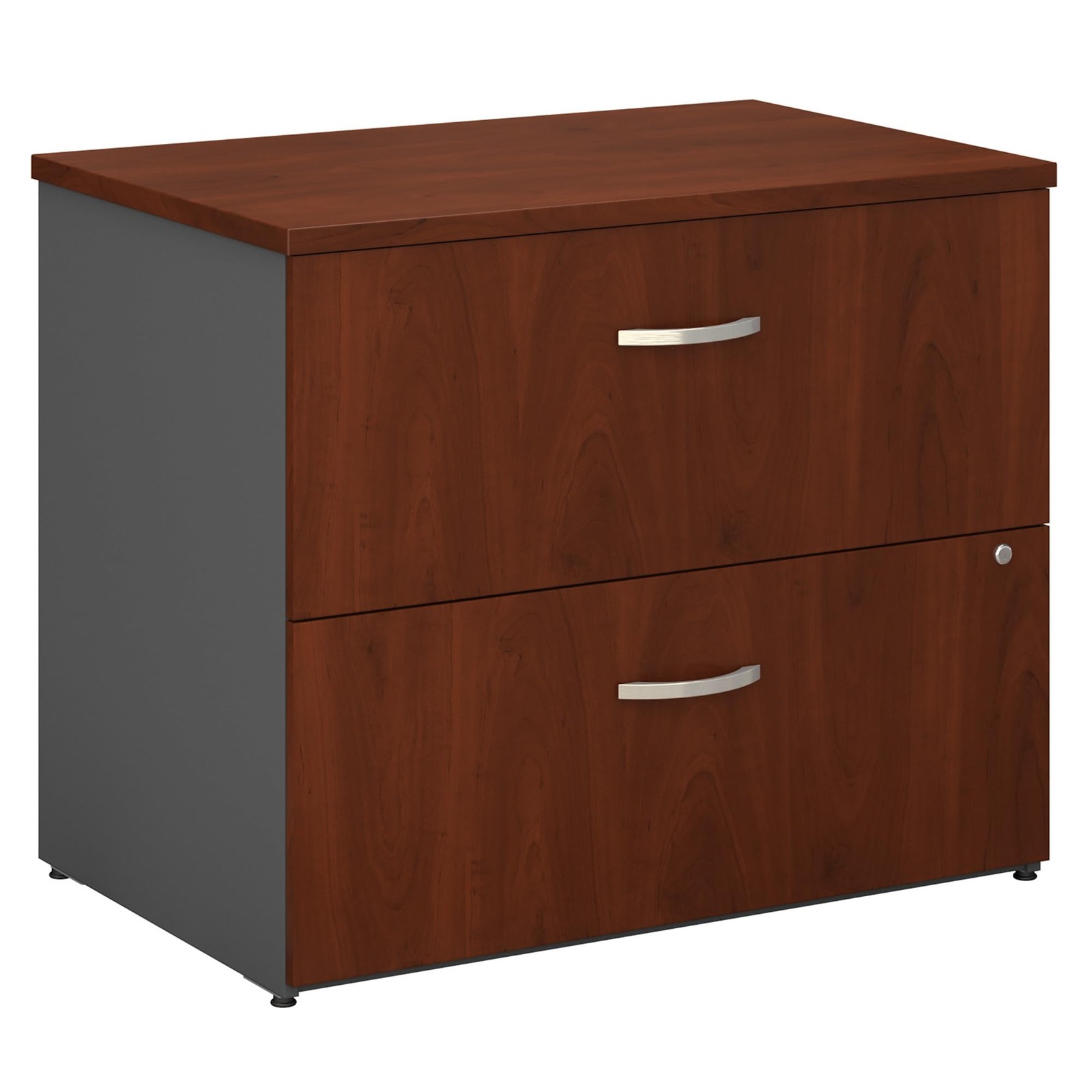 Lateral File Cabinet 2 Drawer Locking Hansen Cherry 35.66 W WC24454C Bush Series