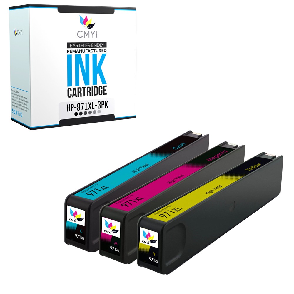 3X Compatible CMYi 971XL Color Ink Cartridges for HP OfficeJet Pro X451dn X451dw