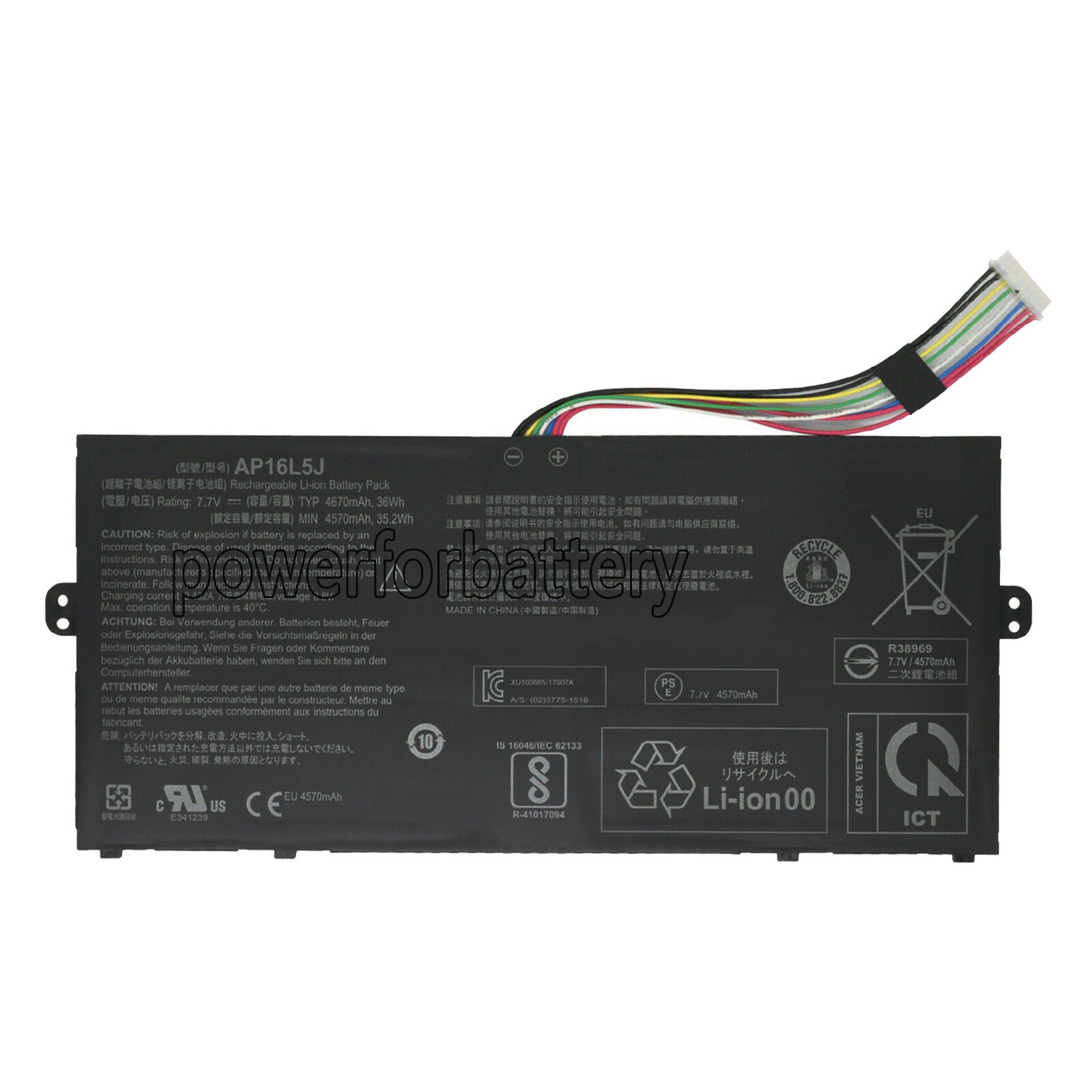 New Battery AP16L5J 2ICP4/91/91 For Acer Aspire SWIFT 5 S5-571 SP111-32 N17W3