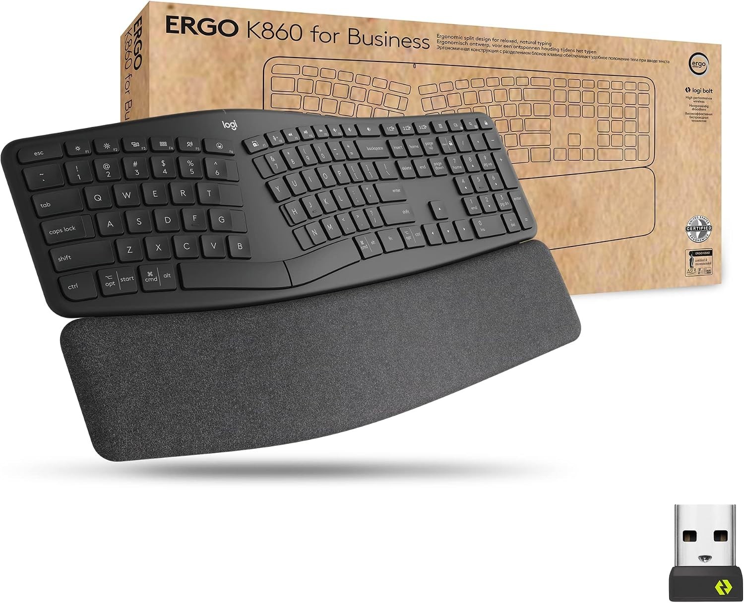 Logitech Ergo K860 Split for Business Wireless Keyboard Graphite Grey