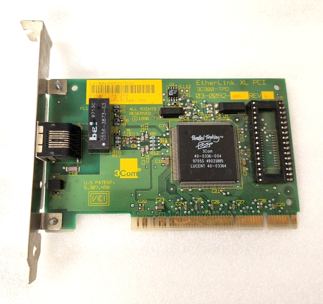 VINTAGE 3COM ETHERLINK XL PCI 3C900-TPO PCI ETHERNET RJ45 MXB91A
