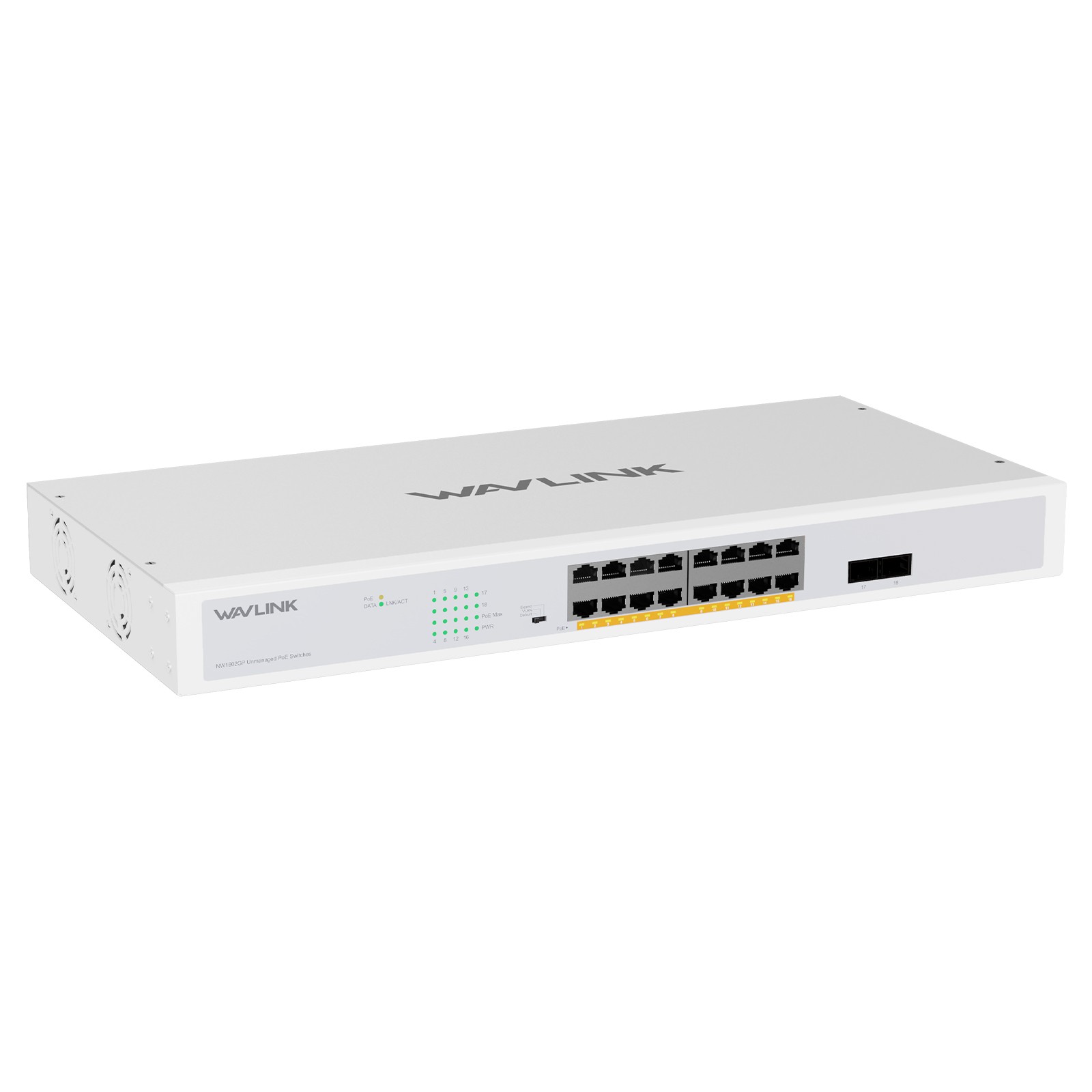 WAVLINK ETHERNET SWITCH POE+ 28/18/10 PORT GIGABIT DESKTOP RACKMOUNT UNMANAGED