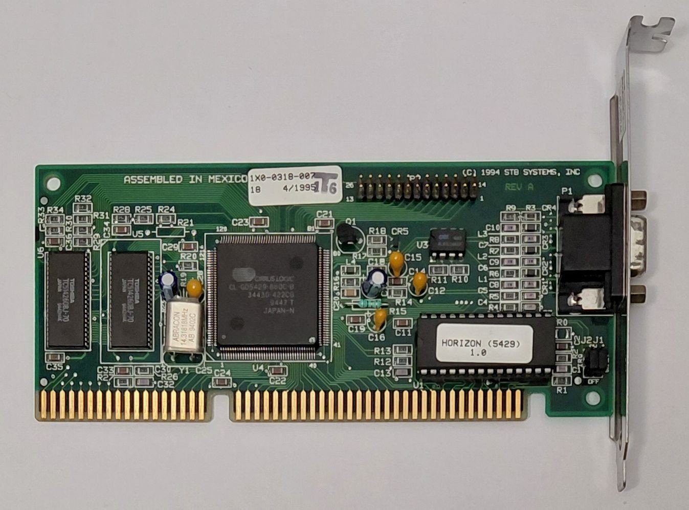 STB Horizon ISA Graphics Card (Cirrus Logic CL-GD5429, 1MB, Retro, 1994)