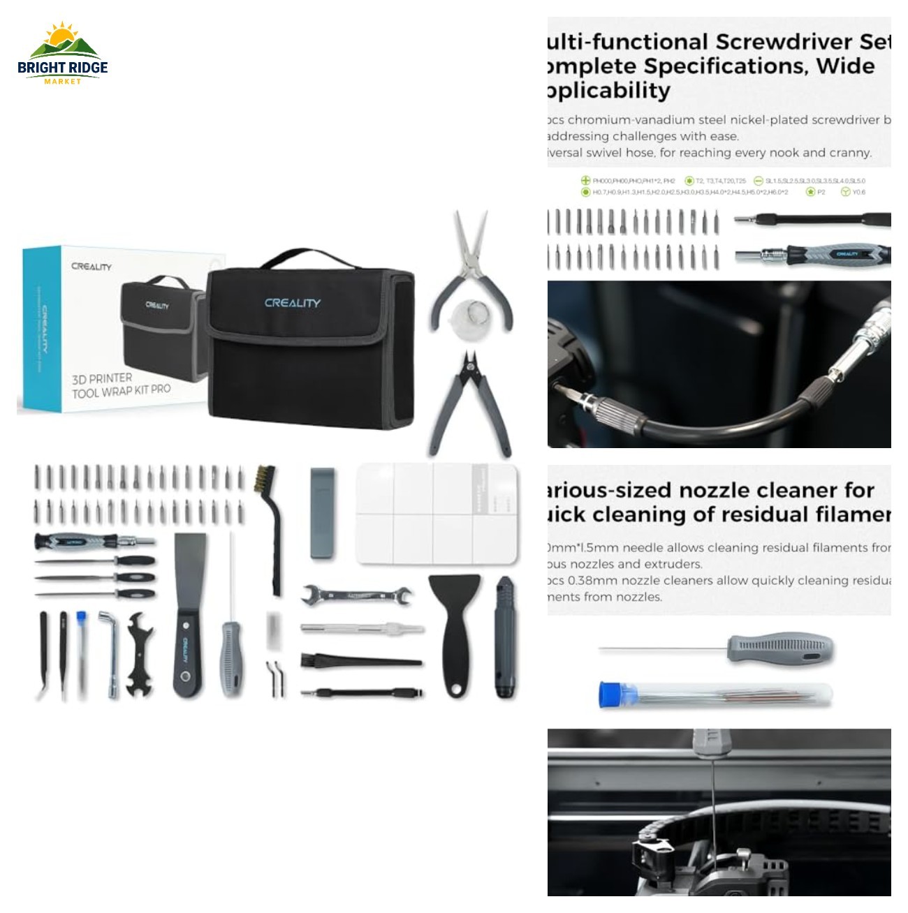 Creality 74 Pcs 3D Printer Tools Kit with Storage Bag, 3D Printer Accessories To