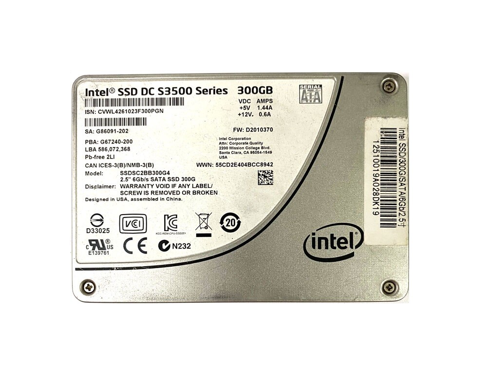 300GB compatible Intel SSD S3500 6Gb/s 2.5"SATA SSDSC2BB300G4 Solid State Drive