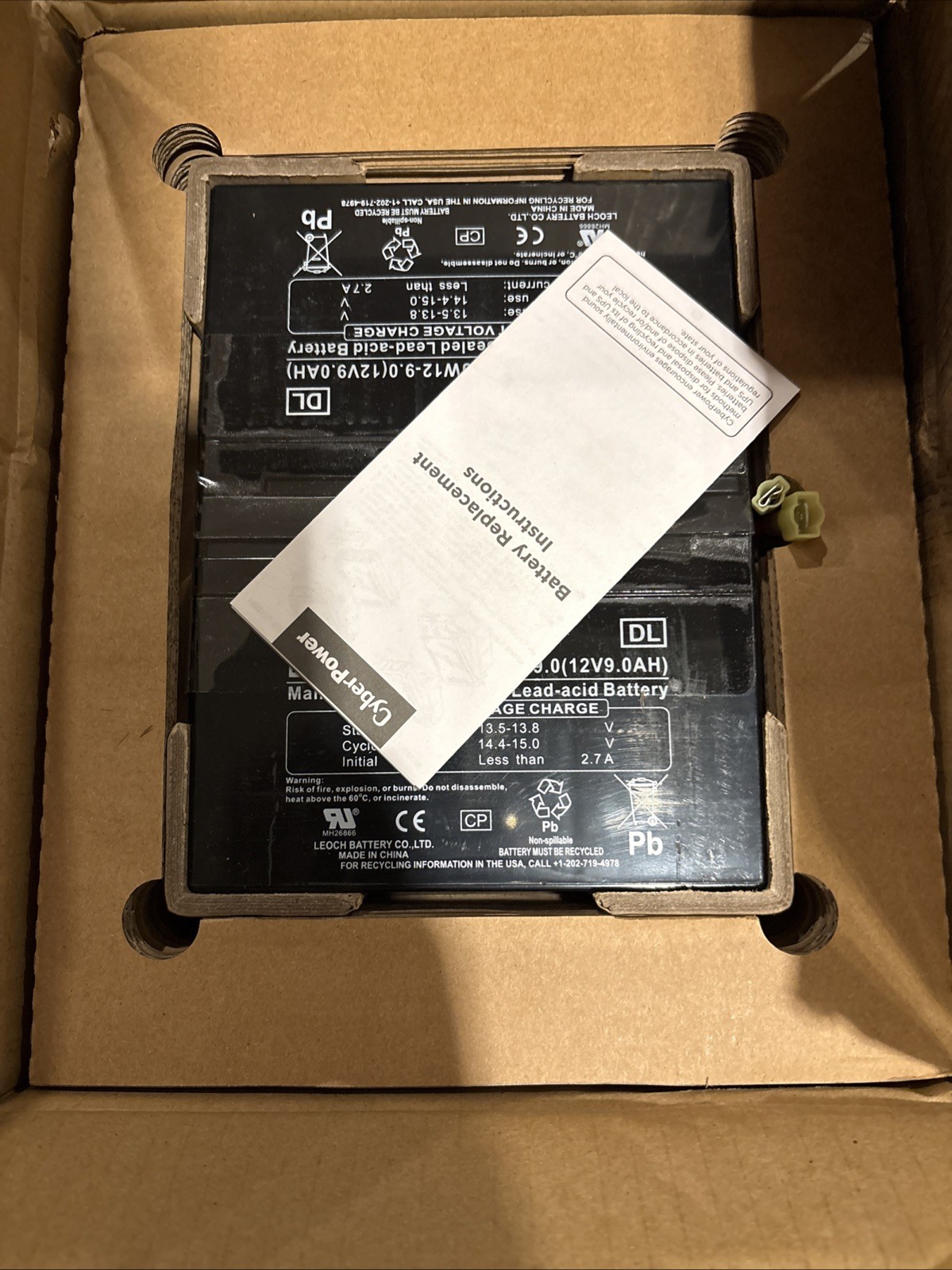 CyberPower RB1280X2A UPS Battery Cartridge RBP0015 2x 12V 9Ah Black
