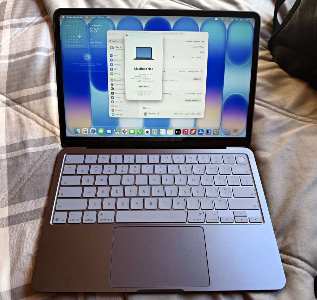 Apple MacBook Neo 13" Blue 8GB RAM 512GB SSD 8-Core CPU/GPU Touch ID