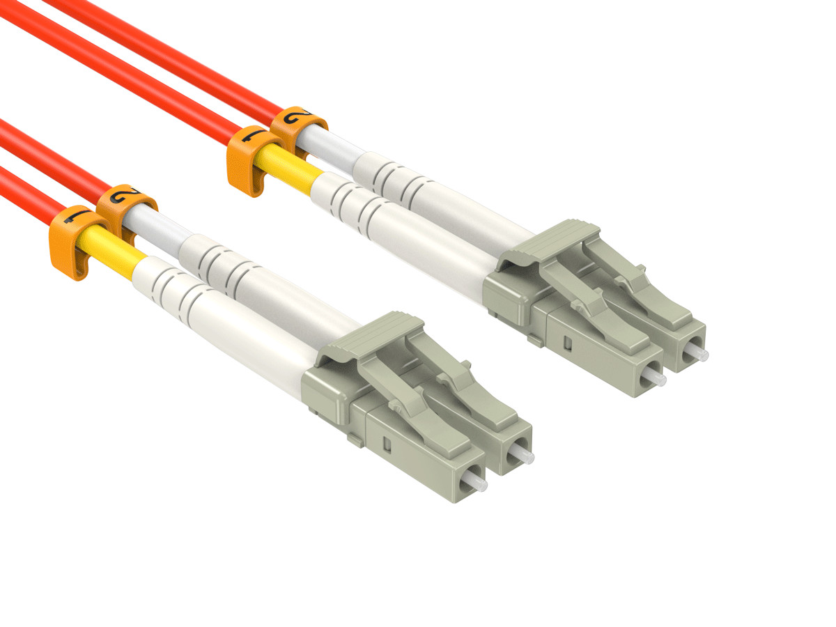 3m OM1 LC to LC UPC Duplex Corning Fiber Optic Cable MultiMode 62.5/125 OFNR ...