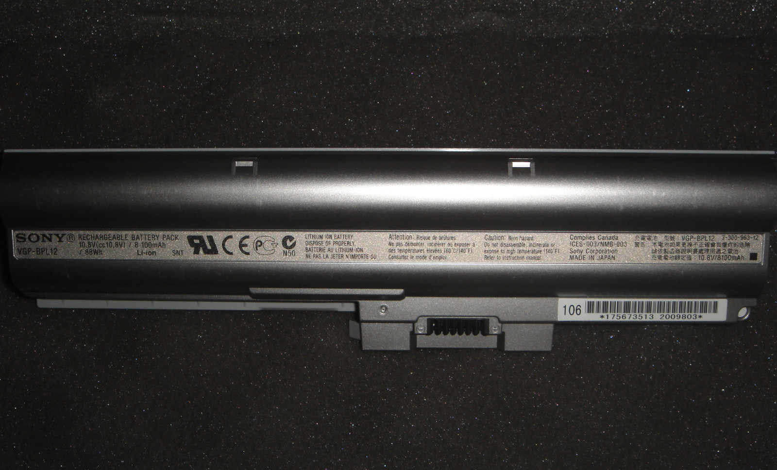 Original Battery Sony VAIO VGP-BPL12 VGP-BPS12 VGN-Z Z15 Z17 Z19 Z25 Z29N Z35