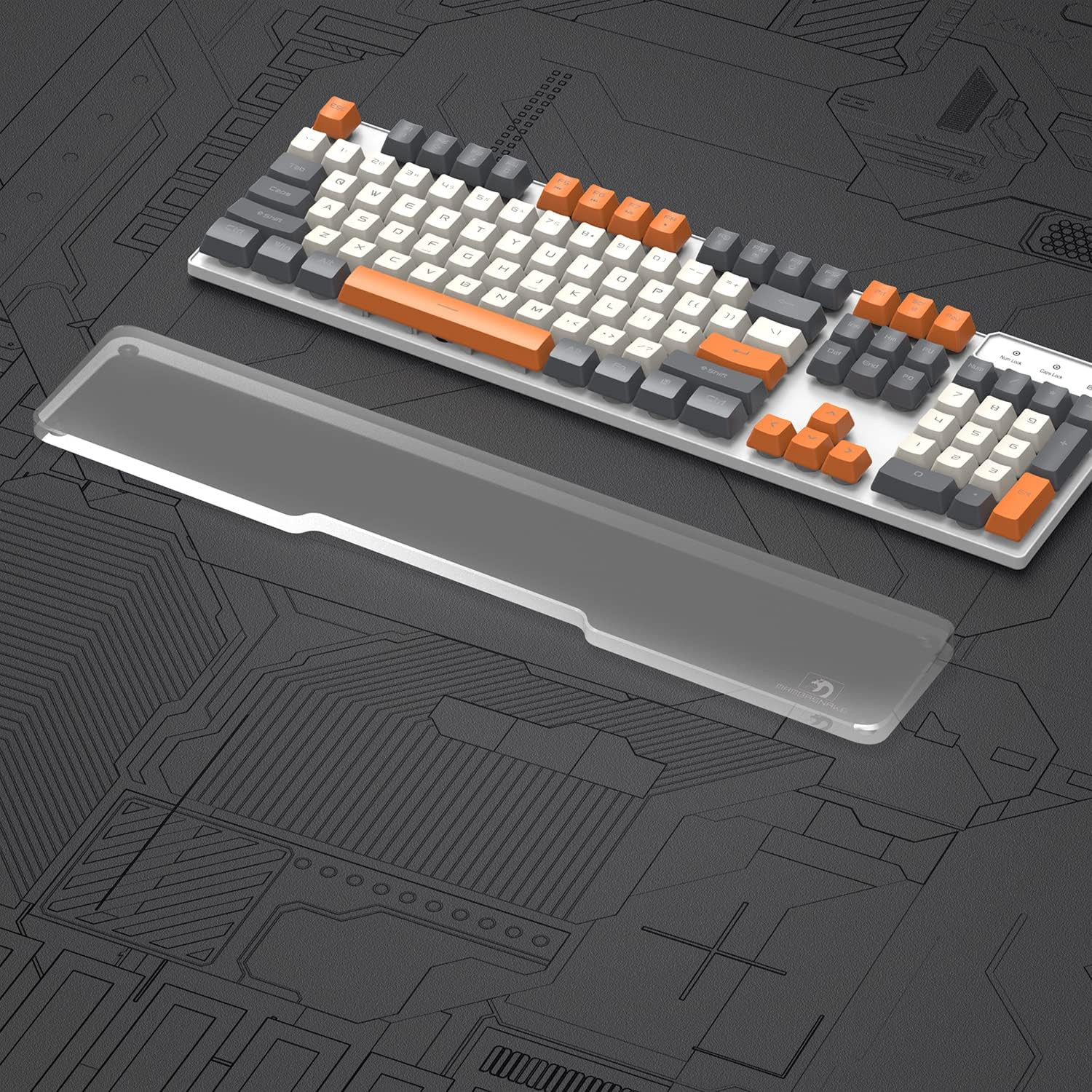 Acrylic Keyboard Wrist Rest - Full Size 100% Keyboard- Mechanical Keyboards Ergo