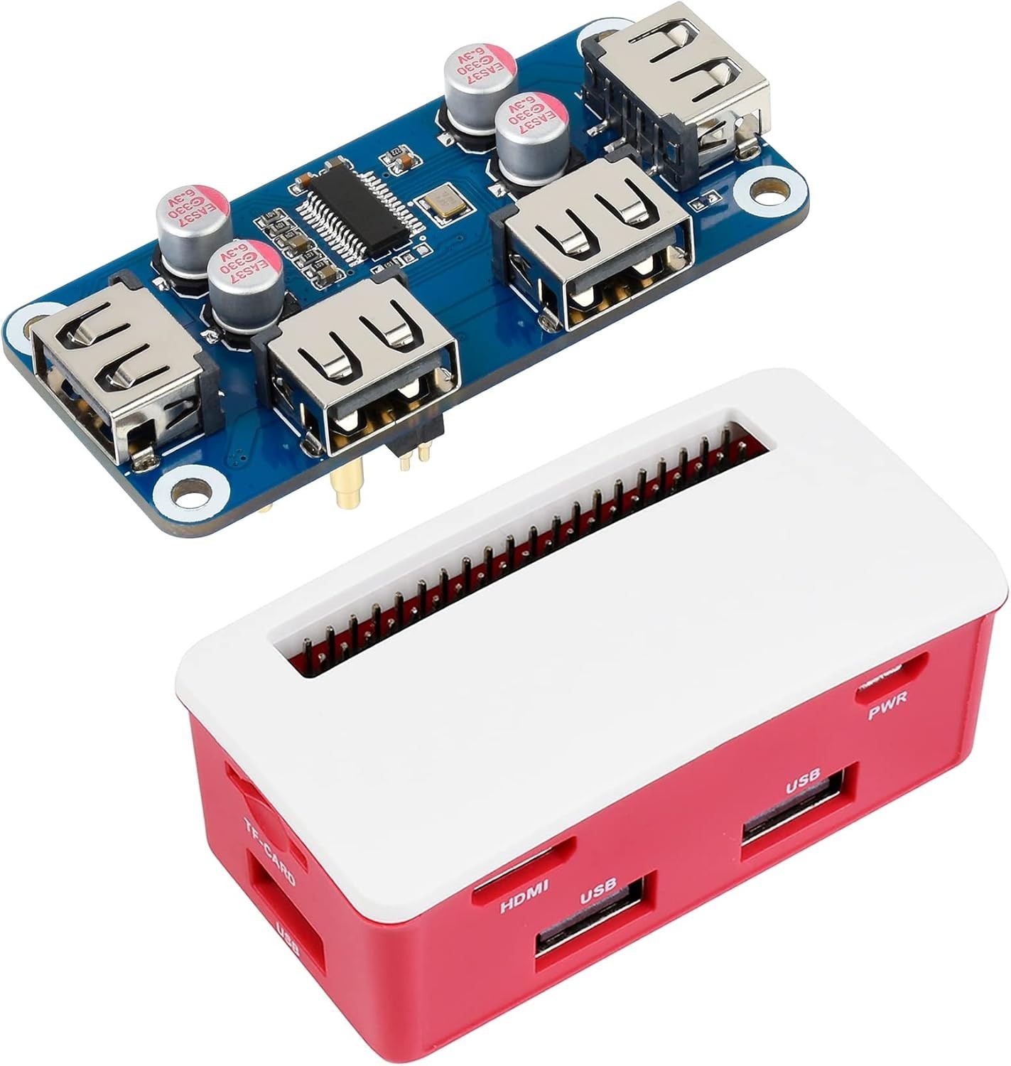 Waveshare USB Hub HAT & Case for Raspberry Pi Zero 2 W 4-Port USB 2.0 Open Box