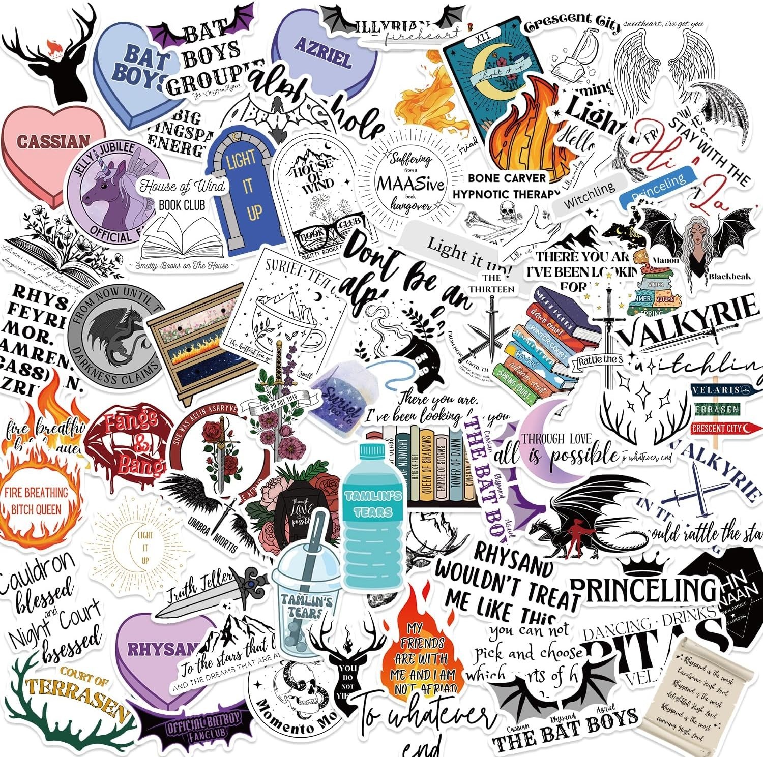100PCS SMJ Book Stickers Pack,Bookish Stickers for Kindle,AC TOG CC Series Book