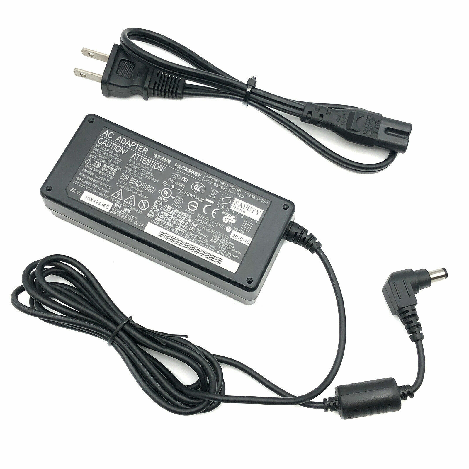 NEW Original Fujitsu 24V AC Adapter for Scanner fi-7160 fi-7180 fi-7260 fi-7280