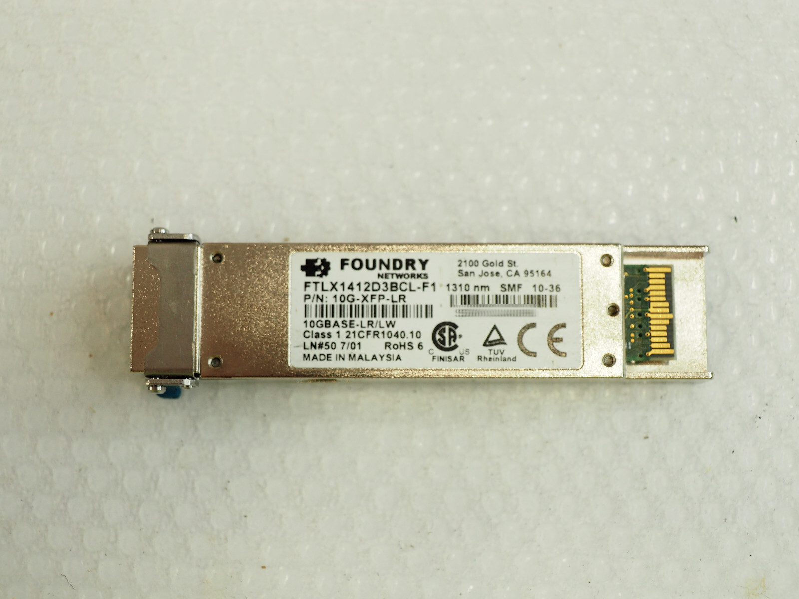 FOUNDRY NETWORKS FTLX1412D3BCL-F1 10G-XFP-LR 10BASE-LR/LW 1310nm Transceiver