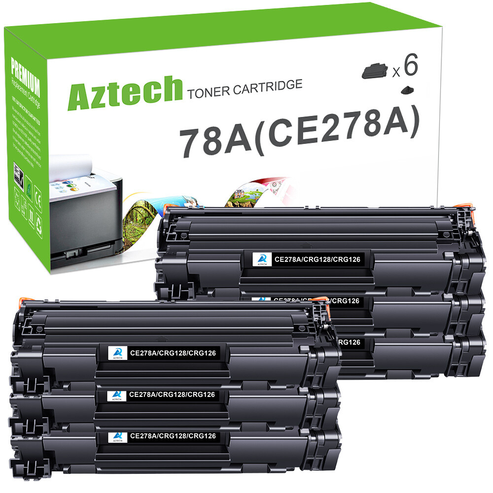 6 Pack CE278A Toner Compatible With HP LaserJet Pro M1536DNF P1606DN P1600 P1566