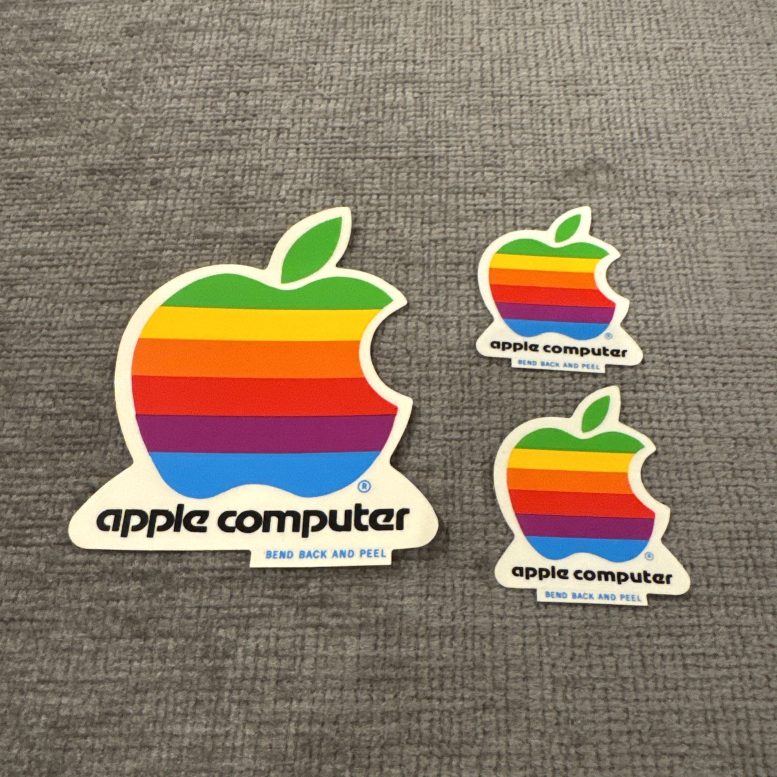 3 Vintage New  Apple Computer Rainbow Stickers Logo Decal 1980s