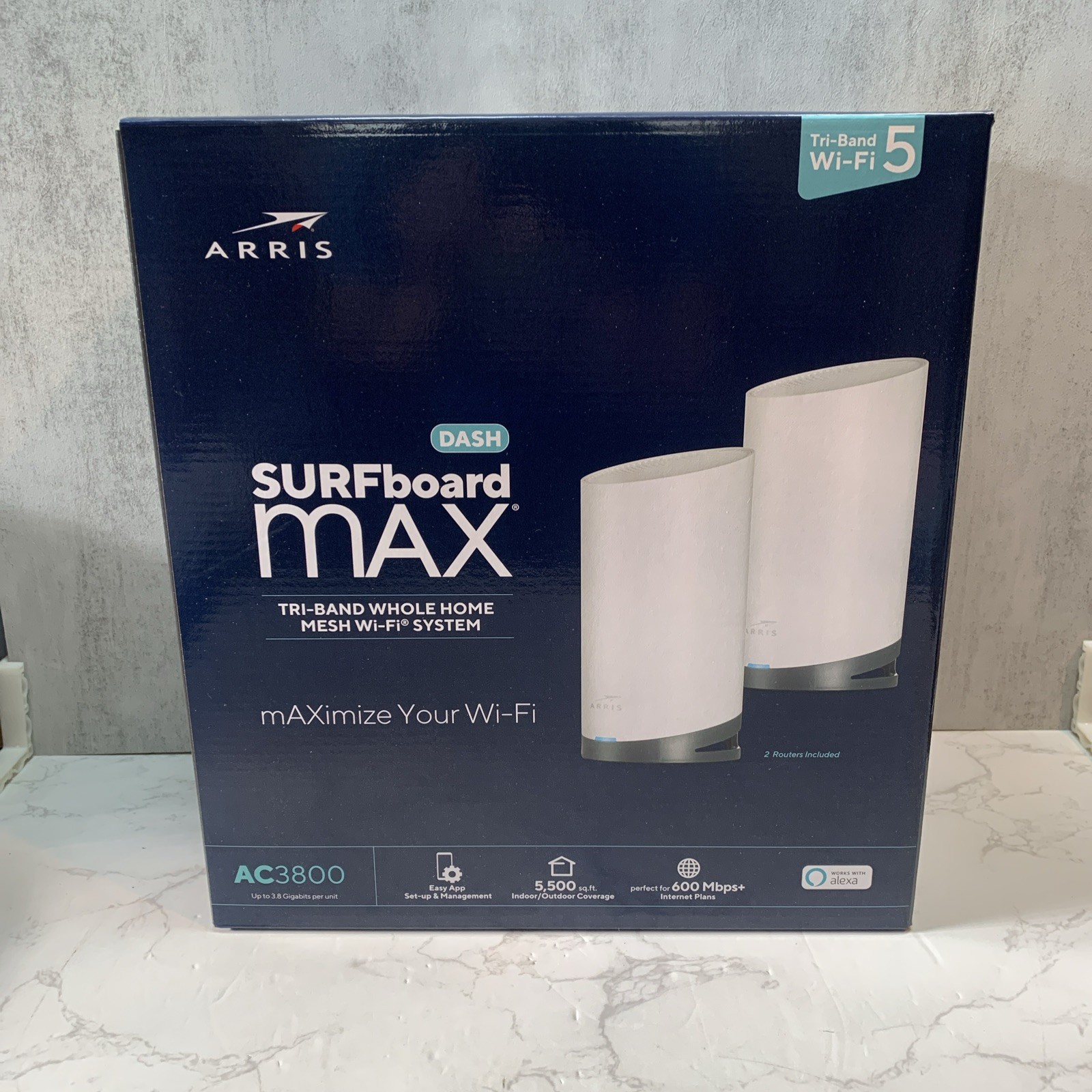 ARRIS Surfboard mAX Tri-Band Mesh System WC4S | AC3800 Wi-Fi Speed NEW SEALED