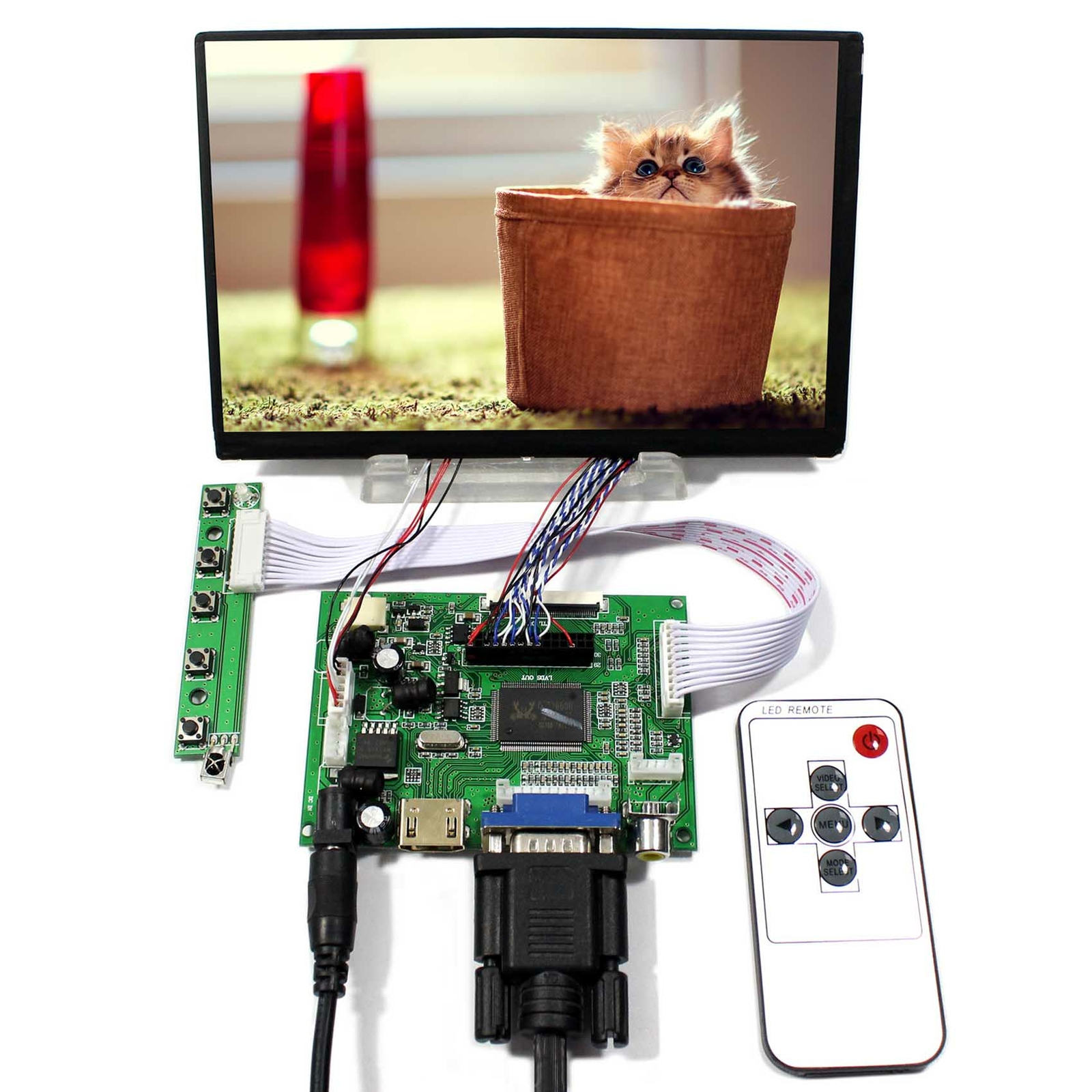 VS-TY2662-V1 HD VGA+2AV LCD Controller Board work with 7inch 1280x800 IPS LCD
