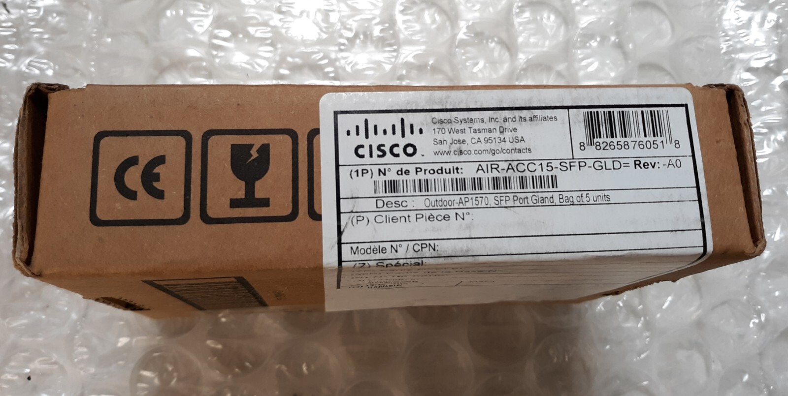 Cisco AIR-ACC15-SFP-GLD SFP Port Gland for AP1570 (Bag of 5 Units) NEW *SEALED*