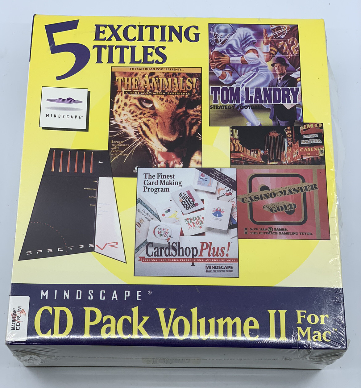 Spectre VR: The Cyberspace Battle Game + 4 Other Titles Macintosh Mac 1995 - NEW