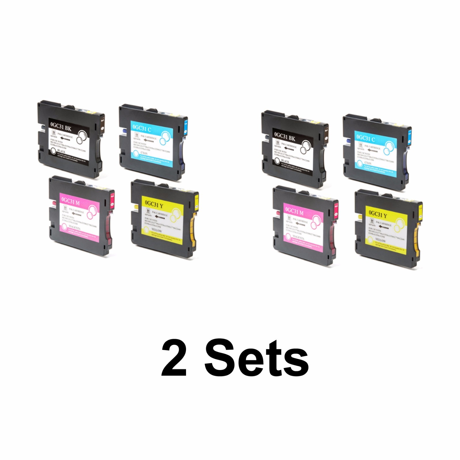 2 Ink Cartridge Set 405688 GC31K 405689 GC31C 405690 GC31M 405691 GC31Y B C M Y