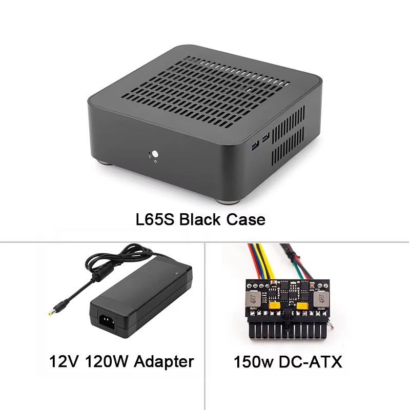 RGEEK L65S Aluminum Mini ITX PC Case HTPC Desktop Chassis with Pico PSU
