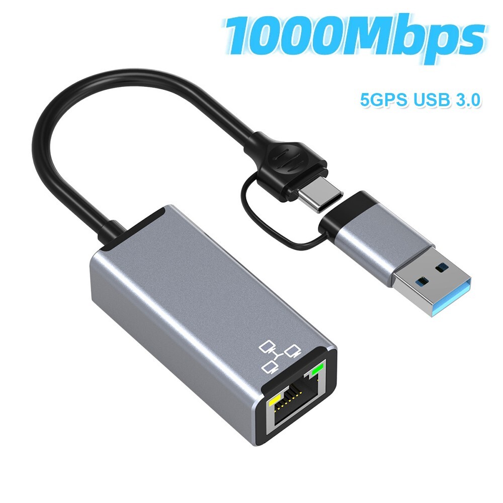 USB C Network Adapter Type-C to RJ45 Gigabit Ethernet 1000Mbps For Macbook Pro