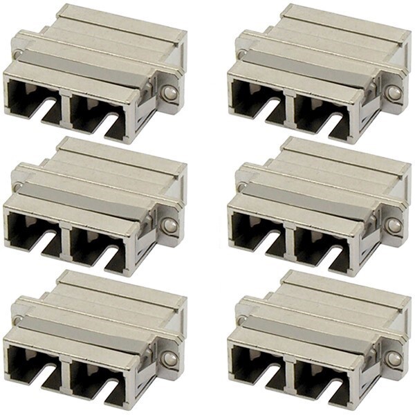 6x SC-SC Connector Fiber Optic Multimode Duplex Coupler Coupling Adapter Metal