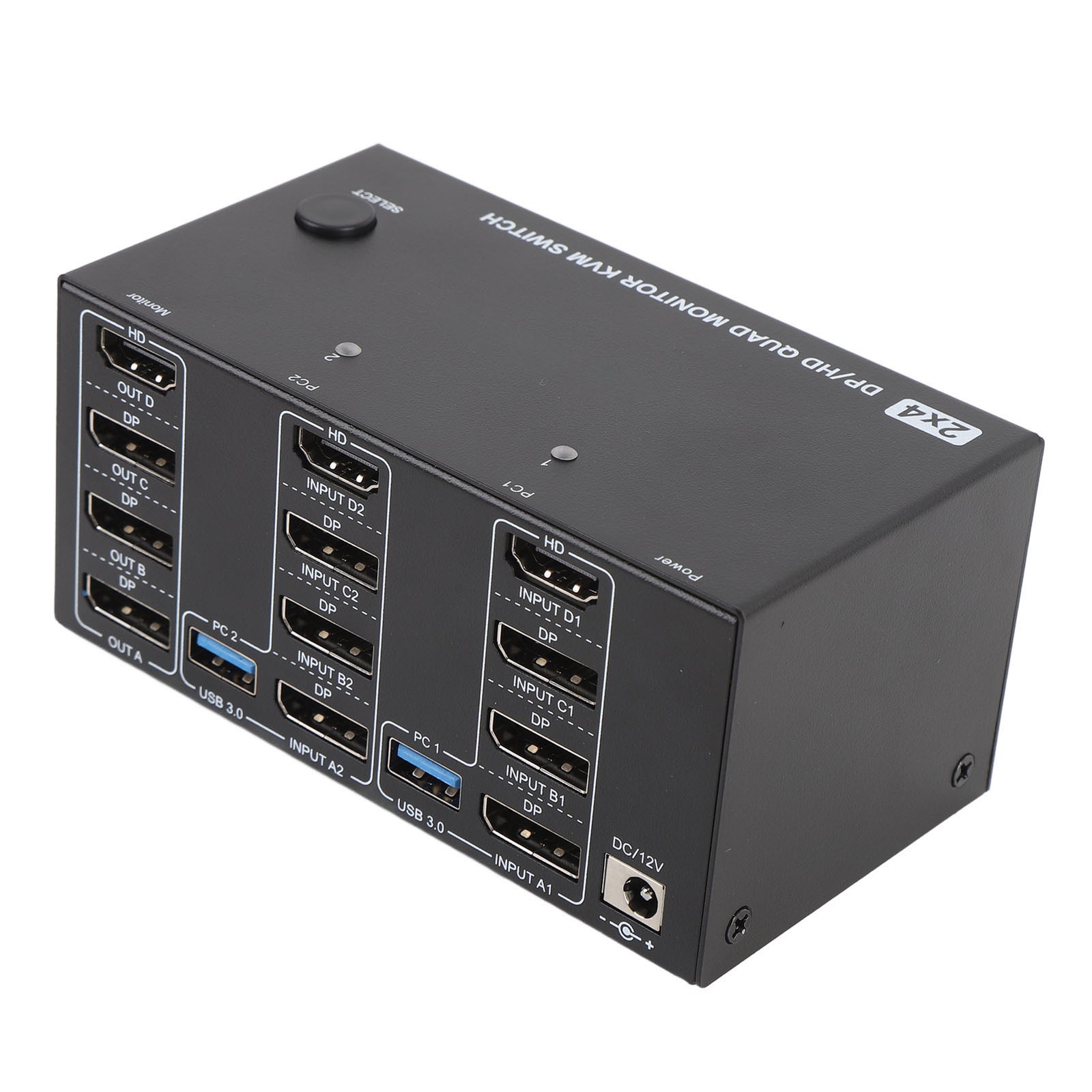 KVM Switch 4 Monitors 2 Computers High Definition Multimedia Interface Disp YJGY