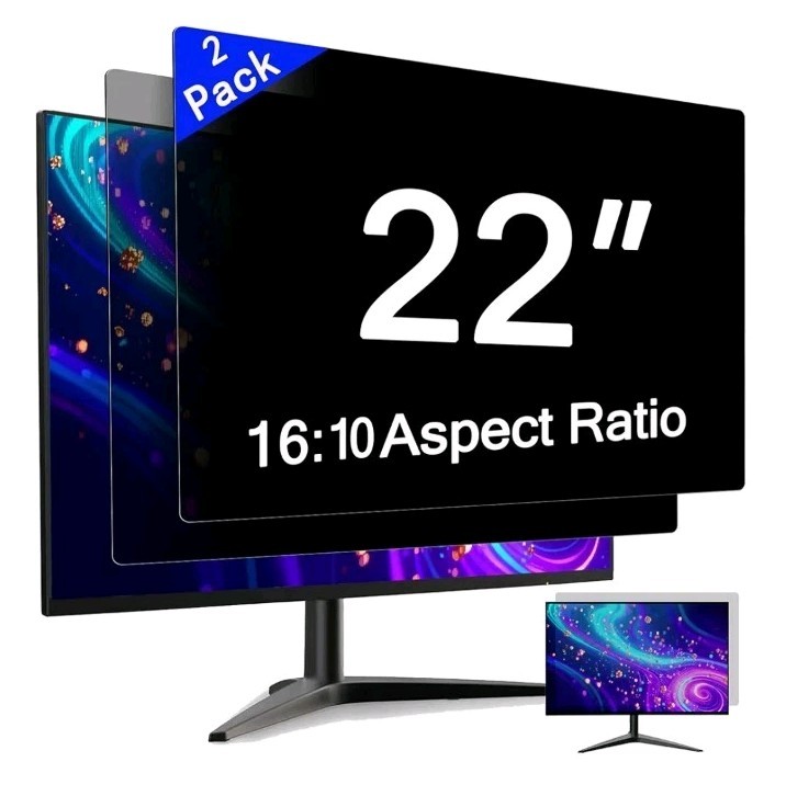 (2Pk) 22" Computer Privacy Screen For 16: 10 Aspect Ratio Widescreen Monitor Eye