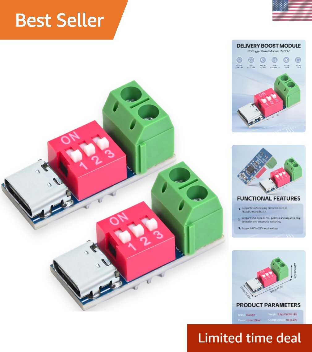 12PCS USB-C PD/QC Fast Charge Trigger Module & Decoy Board - Dual-Port Voltag...