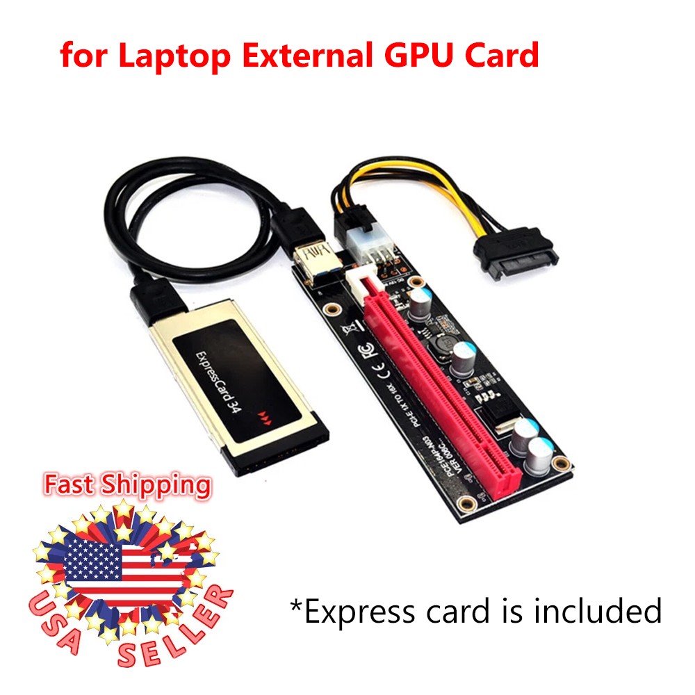 Expresscard Express Card 34mm to PCI-E 16X Riser for Laptop External GPU Card