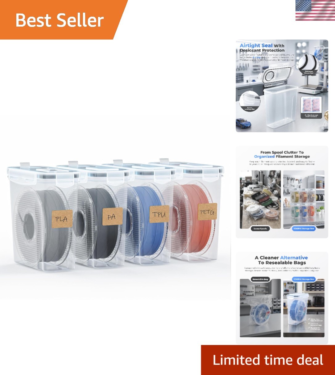 Moisture-Proof Filament Storage Solutions – 4 Pack Ideal for 1KG Filament Spools
