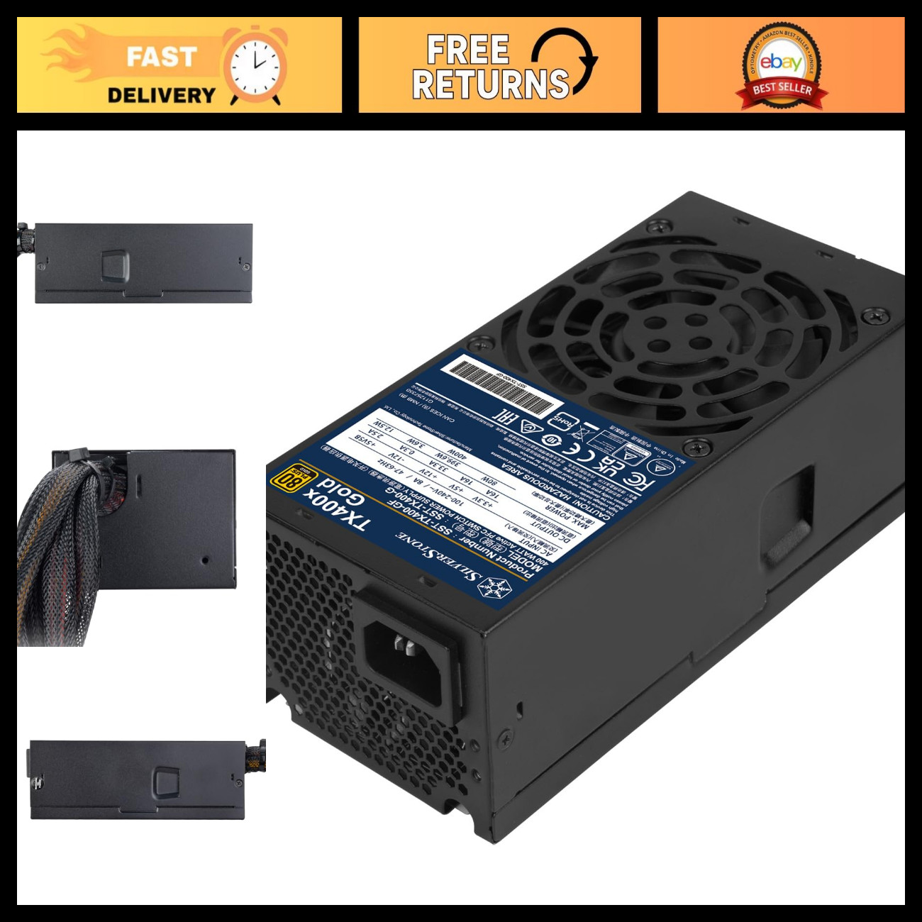 300W TFX Power Supply, 80 Plus Bronze, Fixed Cable, High Efficiency, PC Upgrade