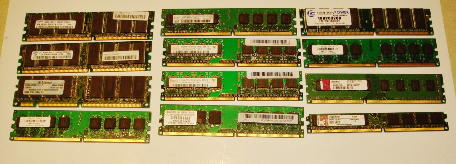 Lot 12  Pc Desktop Ram Memory  128mb +
