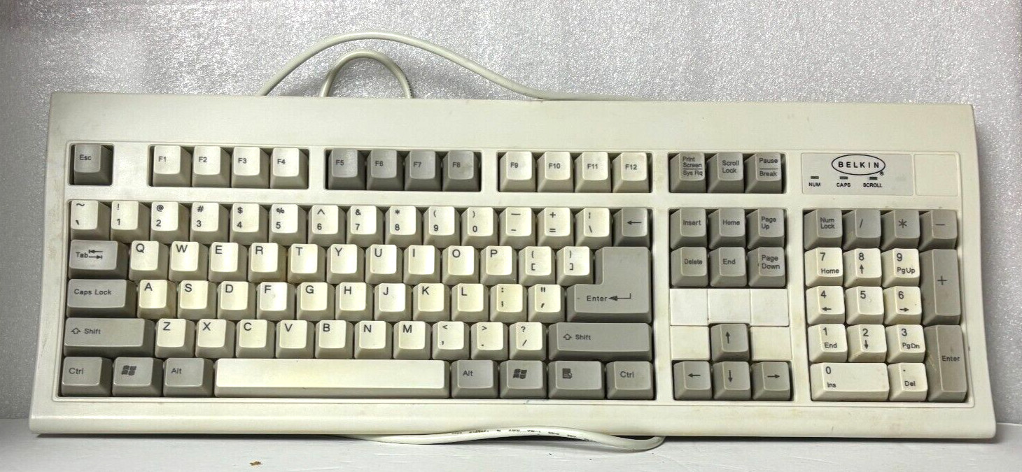 Belkin KB-6868 Wired Keyboard PS/2 F8E206-PS2 | USED, untested
