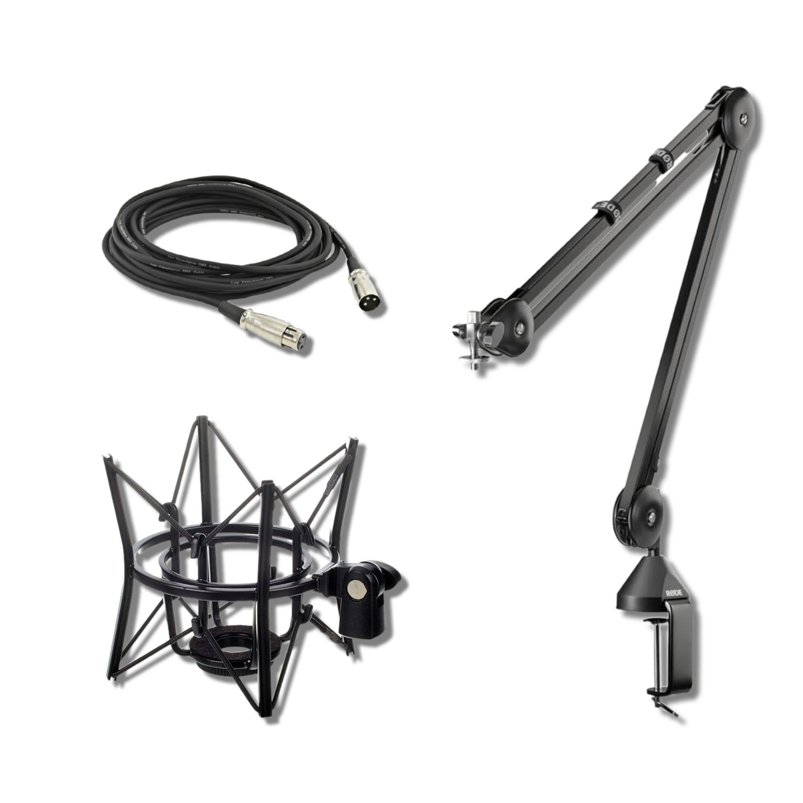 Rode PSA1 Microphone Boom Arm with Rode PSM1 Shockmount and XLR