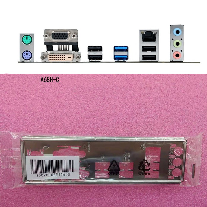 Original For Asus A68H-C Shield IO I/O Rear Baffle Backplate Motherboard