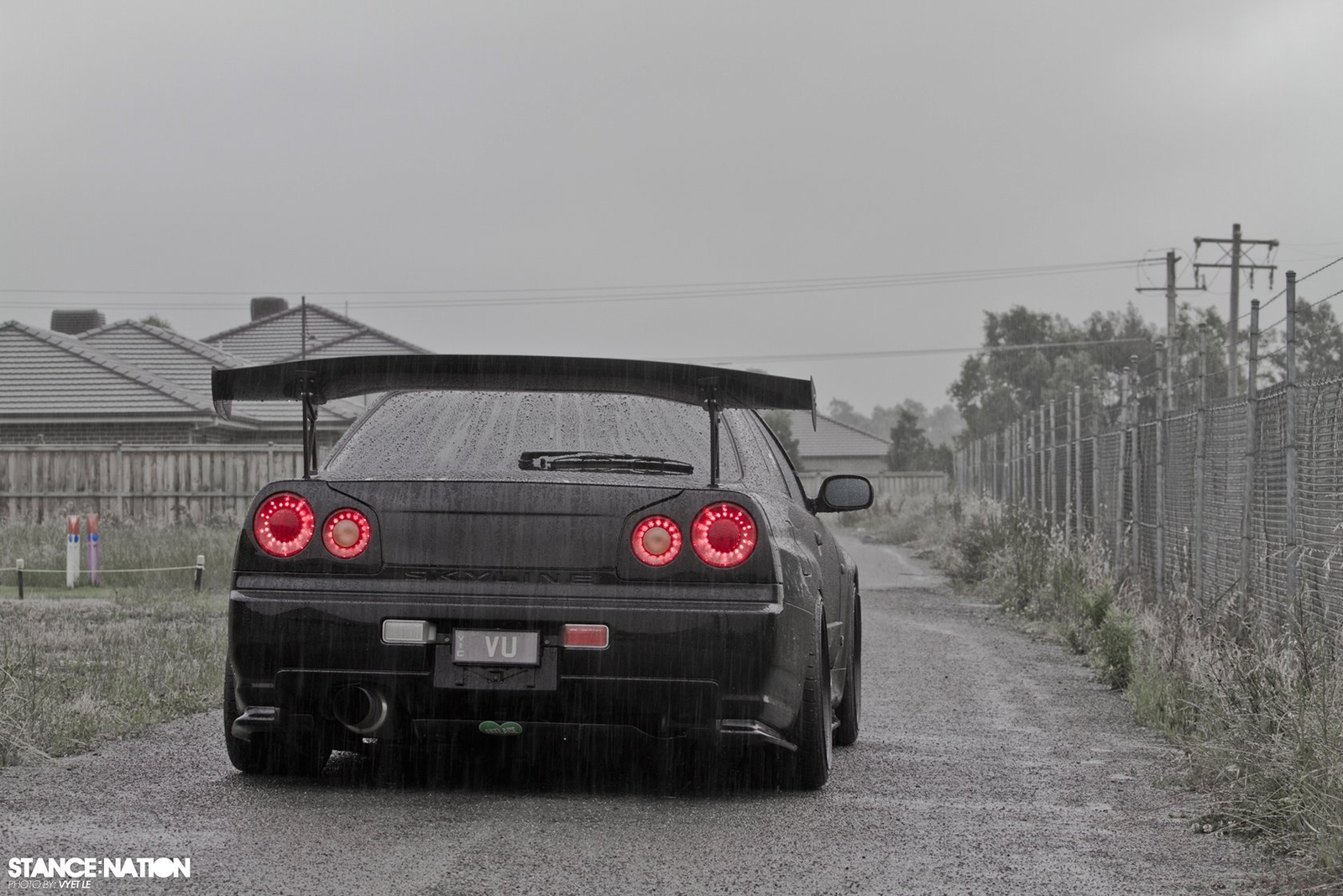 Cars nissan r34 skyline custom Desk Mat Stitched