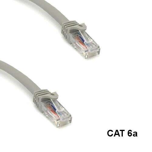 KNTK Gray 25ft Cat6a UTP Patch Cable 24AWG Panel Router Ethernet RJ45 Network