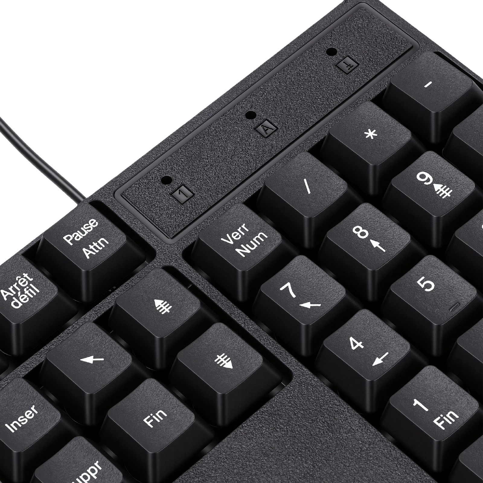 104 Key French Keyboard AZERTY Layout USB Wired 12 Multimedia Keys Engraved JVIS