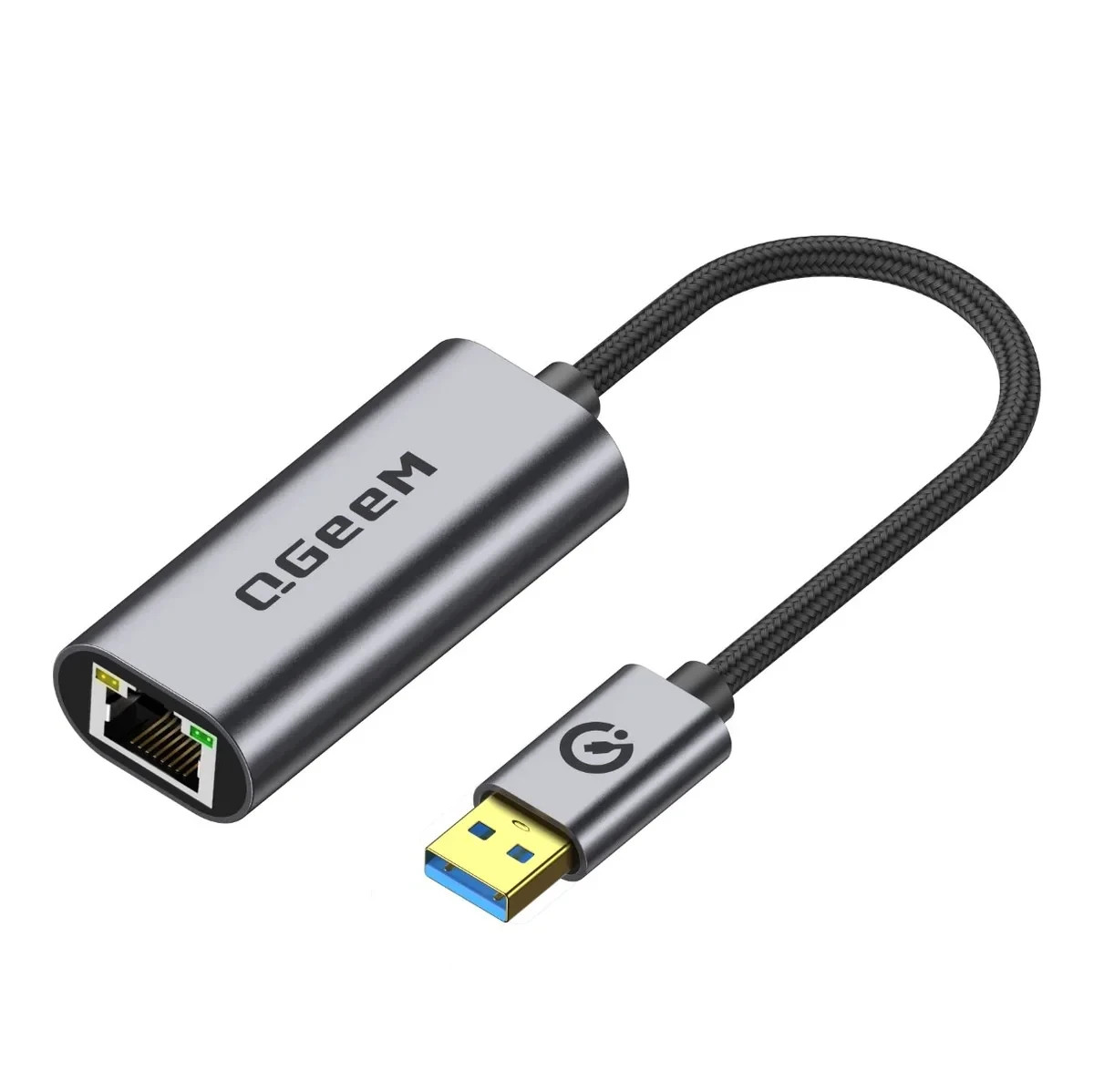 QGeeM USB 3.0 Type-A to RJ45 Ethernet Adapter - NEW